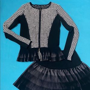 Marciano Black/White Small Skirt & Medium Jacket